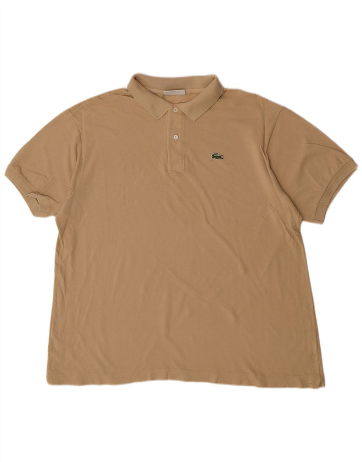 Męska koszulka polo Lacoste, rozmiar 7, 2XL, beżowa, bawełniana