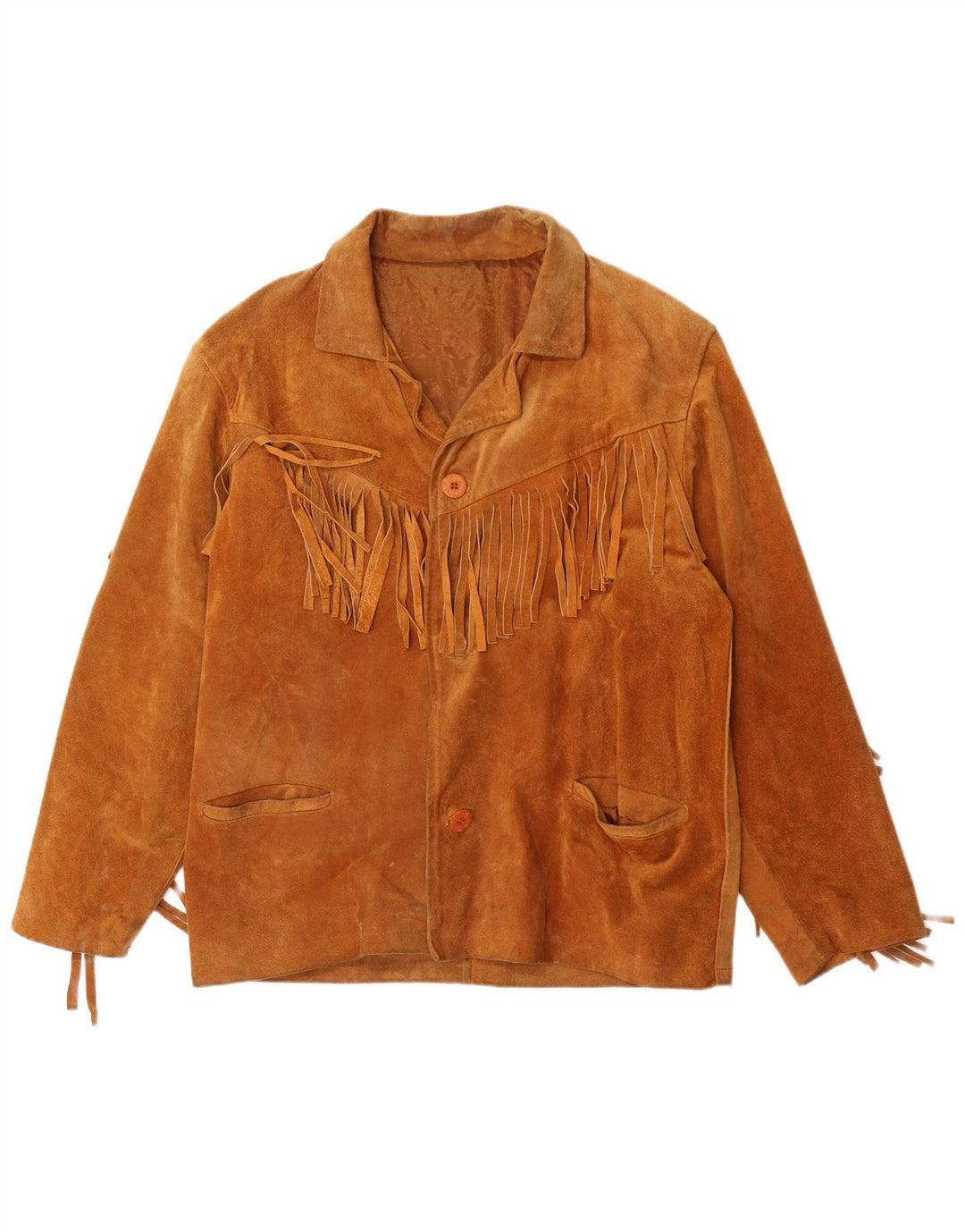 Zamszowa kurtka męska w stylu vintage IT 52 XL Brązowa kowbojka