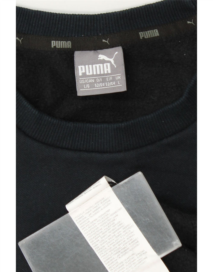 Męska bluza z grafiką Puma, duża, granatowa, bawełniana