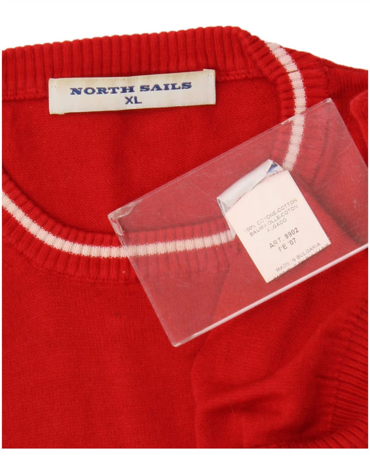 Męski sweter z okrągłym dekoltem North Sails XL, czerwony, bawełniany