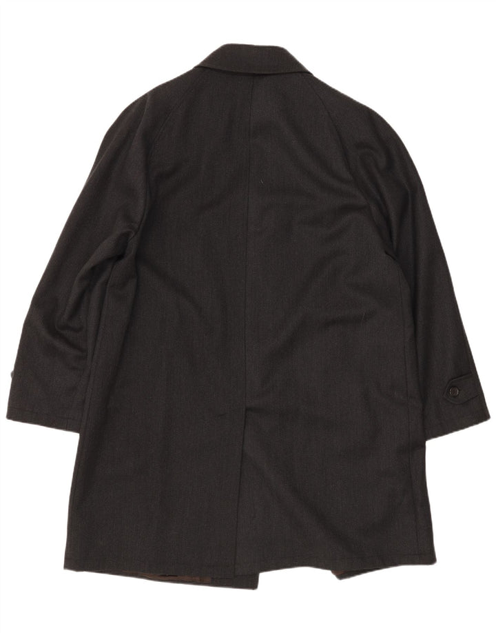 Płaszcz męski w stylu vintage UK 40, duży, czarny, z dziewiczej wełny