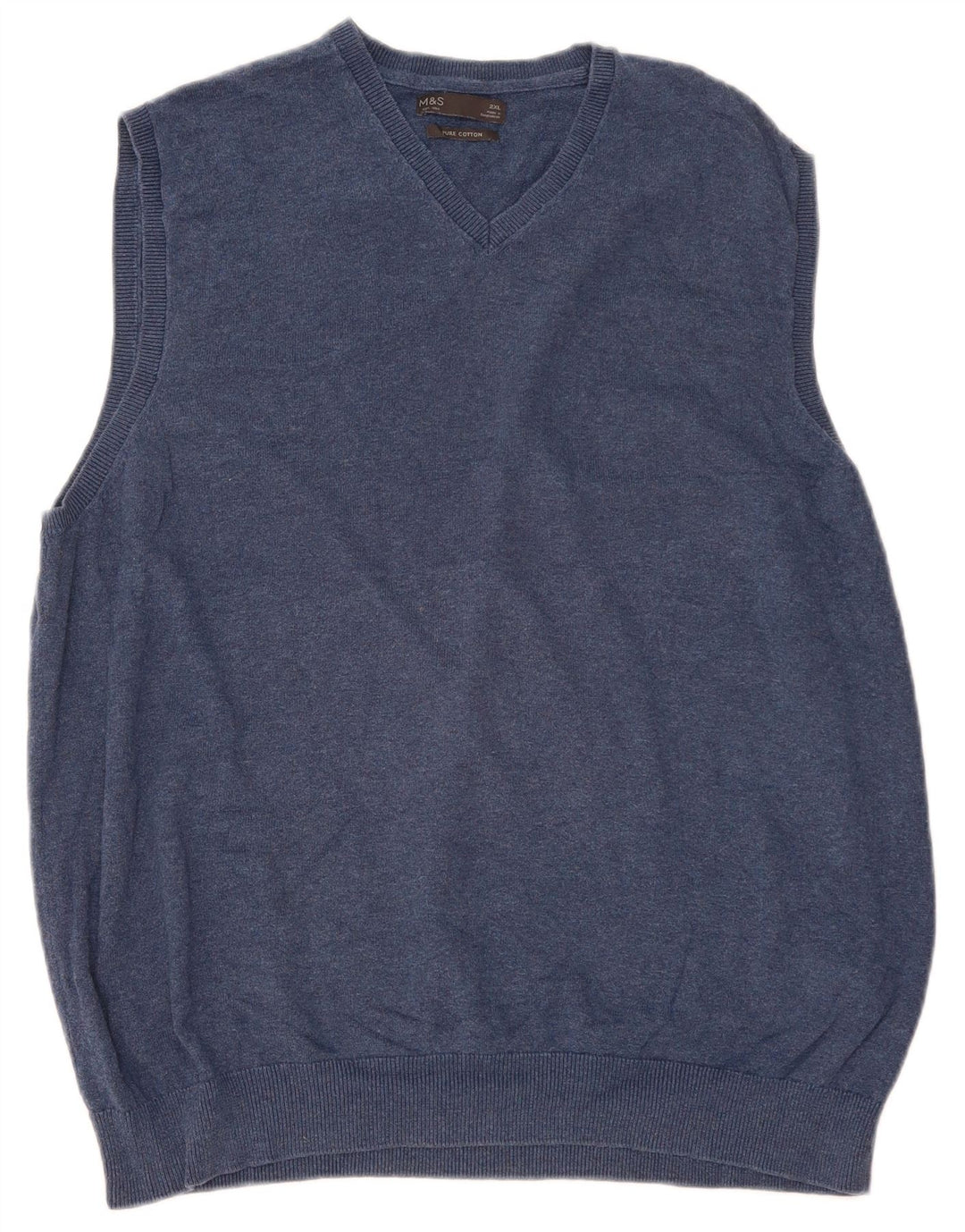 Marks & Spencer Męski podkoszulek bez rękawów, 2XL, granatowy, bawełniany