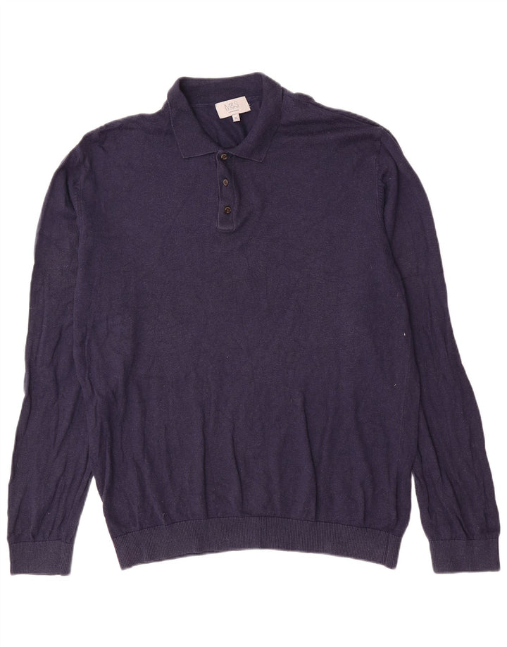 Marks & Spencer Męski sweter polo XL granatowy