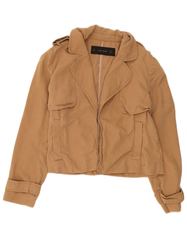 Damska otwarta, oversize'owa kurtka wojskowa Zara UK 10 Small Beige Lyocell