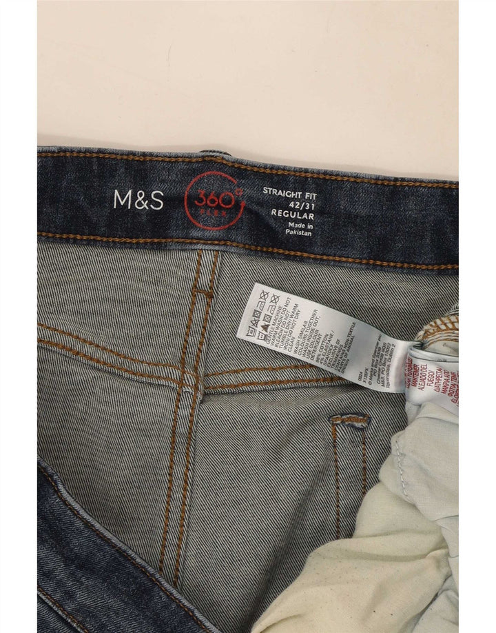 Męskie jeansy Marks & Spencer Regular Straight W42 L31 Granatowe, bawełniane