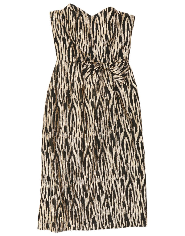 Damska sukienka bez ramiączek GINA BACCONI UK 12, średni czarny nadruk zwierzęcy