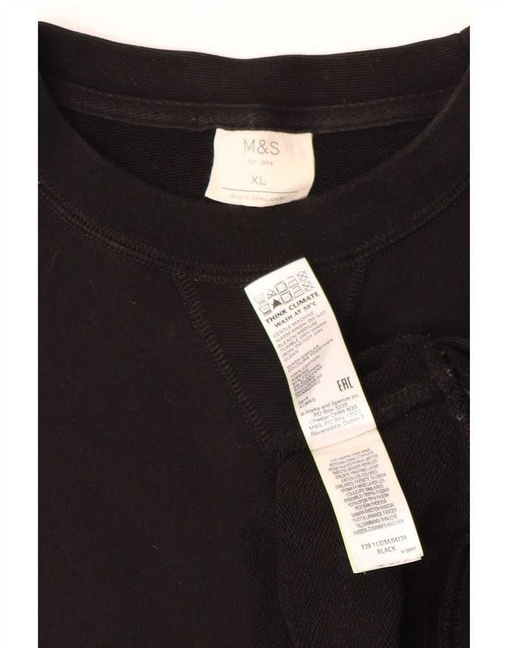 Marks & Spencer Męski sweter XL, czarny, bawełniany