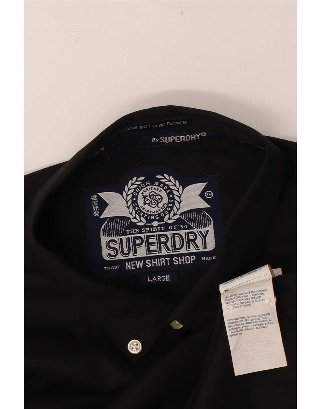 Koszula męska Superdry, duża, czarna, bawełniana