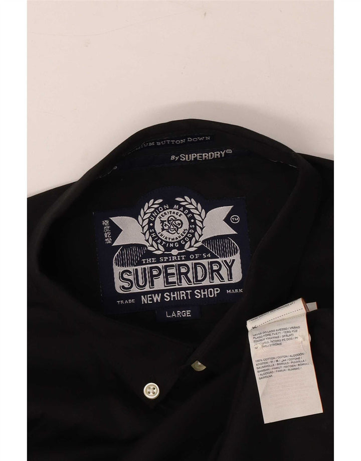 Koszula męska Superdry, duża, czarna, bawełniana