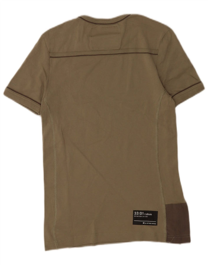 Męski T-shirt z grafiką G-Star, mały, bawełniany khaki