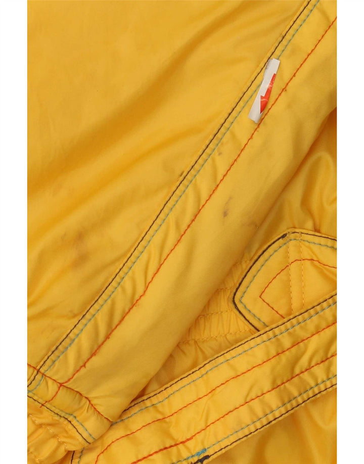 Damska kurtka narciarska Ellesse z kapturem, oversize UK 14, duża, żółta, z blokami kolorów