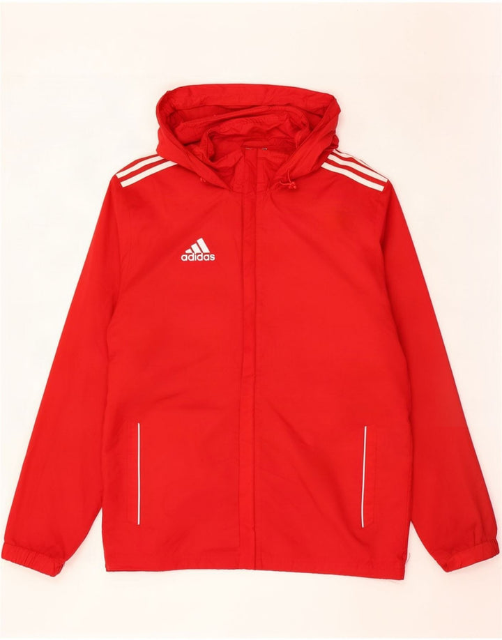 Męska kurtka przeciwdeszczowa Adidas z kapturem UK 38/40 Średni czerwony nylon