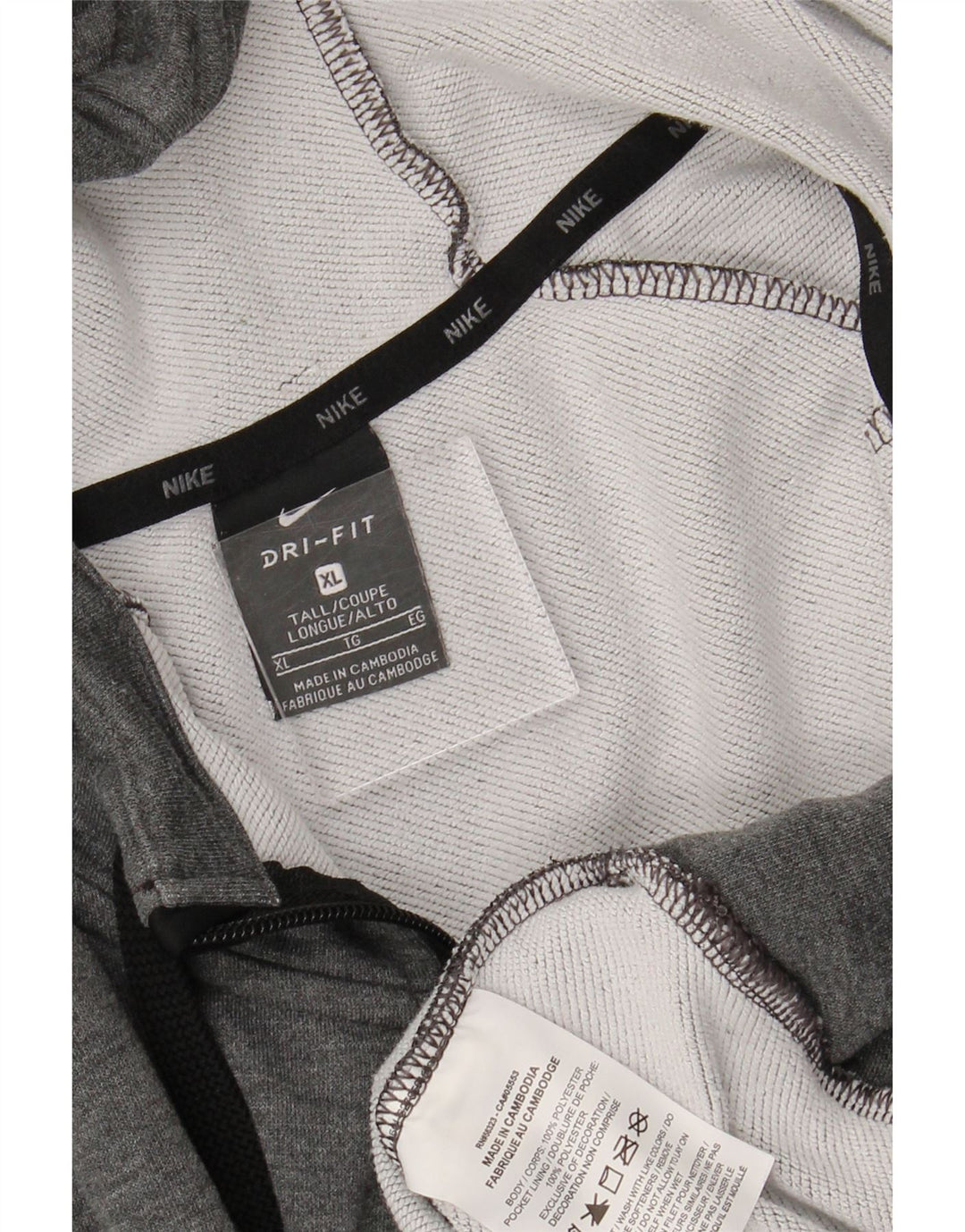 Męski sweter z kapturem i zamkiem NIKE Dri Fit XL, szary, poliestrowy