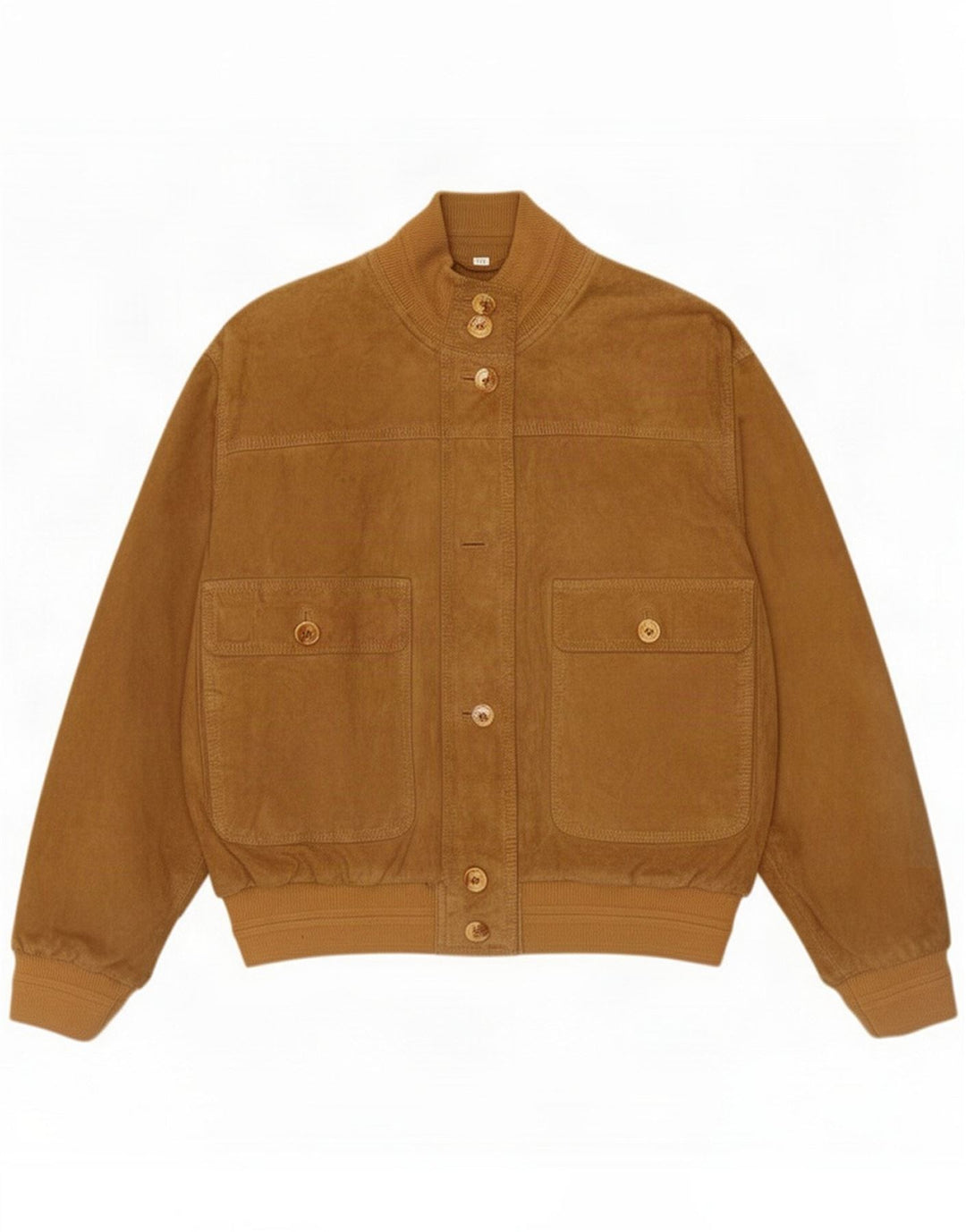 Vintage damska zamszowa kurtka bomber IT 44 średniej beżowej skóry