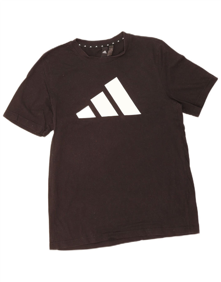 ADIDAS Mens Graphic T-Shirt Top Medium Black Cotton
