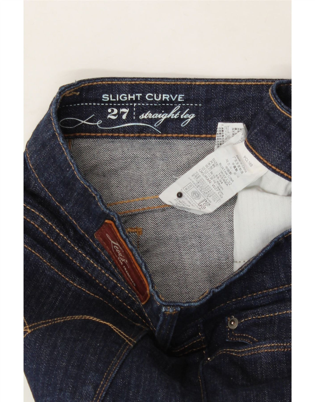 LEVI'S Womens Slight Curve Straight Jeans W27 L32 Blue Cotton Vintage Levi's and Second-Hand Levi's from Messina Hembry 