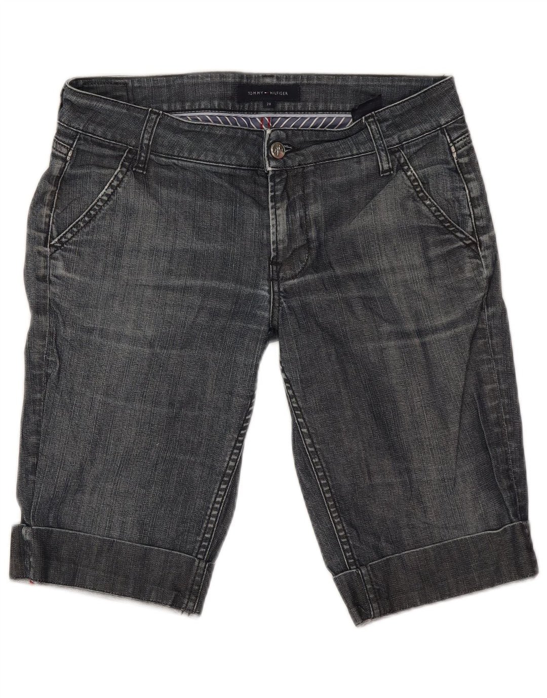 Damskie bermudy dżinsowe Tommy Hilfiger W28 Średnioniebieskie bawełniane