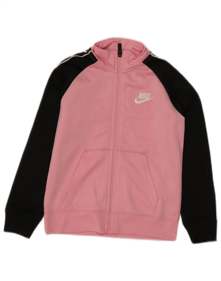 Kurtka dziewczęca Nike Dresowa Top 5-6 lat Średnioróżowy poliester z blokami kolorów