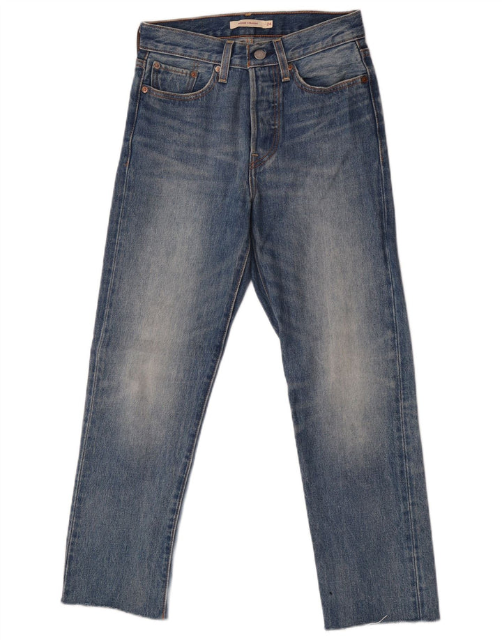 Damskie dżinsy Levi's Wedge Straight W24 L26 Niebieskie bawełniane