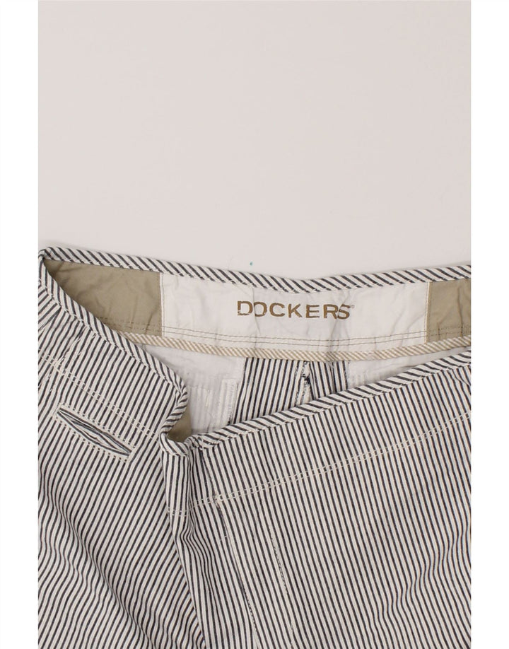 DOCKERS Womens Casual Shorts W38 XL Blue Striped Vintage Dockers and Second-Hand Dockers from Messina Hembry 