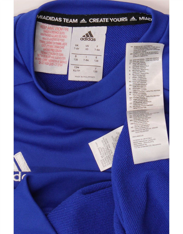 Adidas Chłopięca Bluza Sweter 7-8 Lat Niebieski Poliester