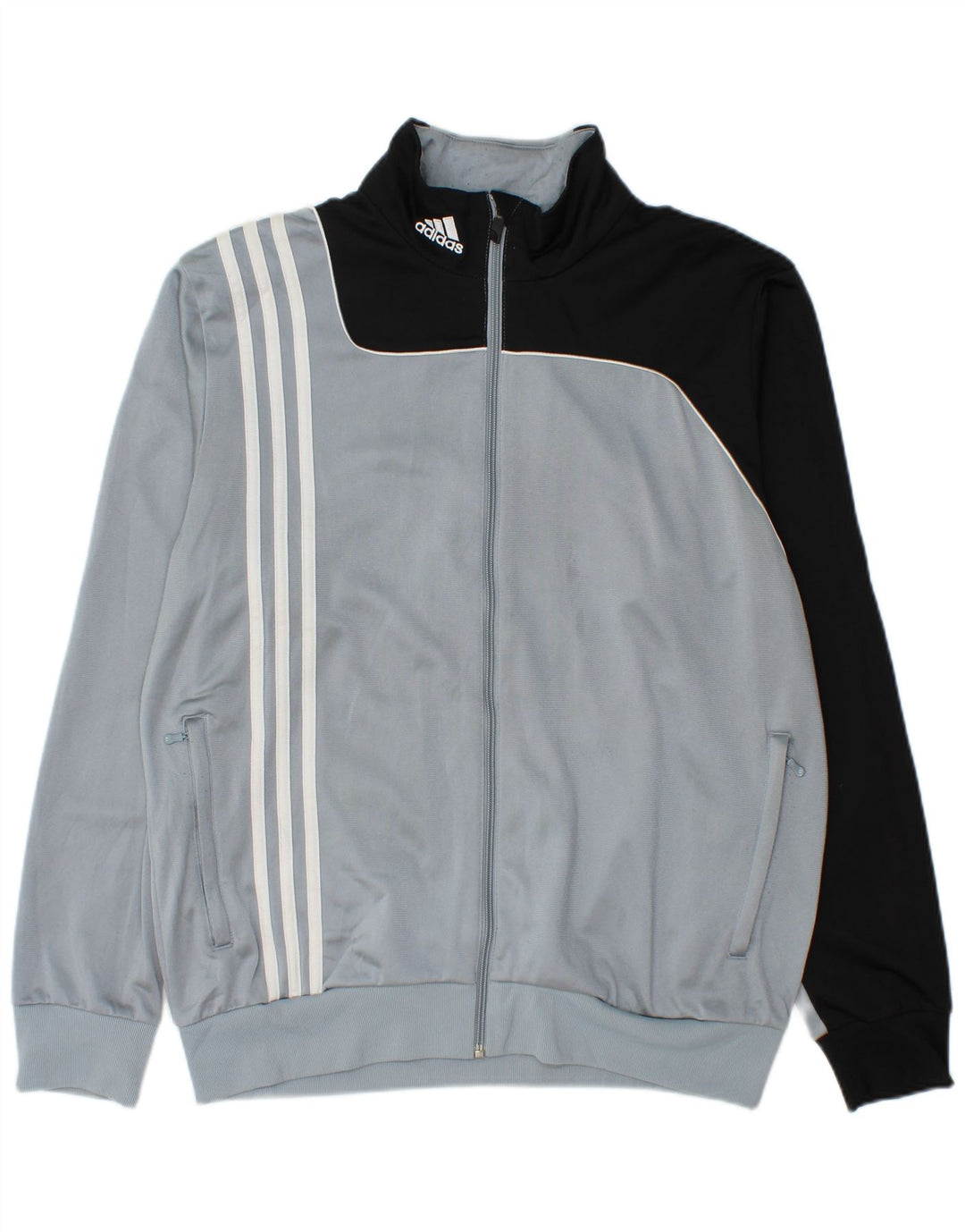 Adidas Męska bluza dresowa UK 40/42 Średni szary poliester z blokami kolorów