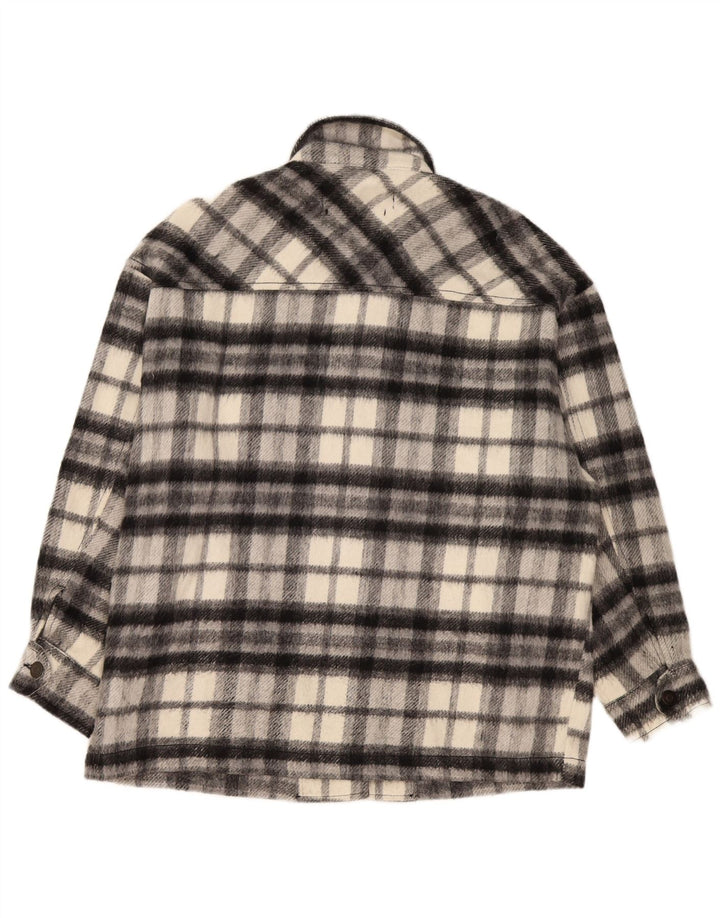Damska koszula oversize Zara Flanelowa UK 10 w małą szarą kratkę
