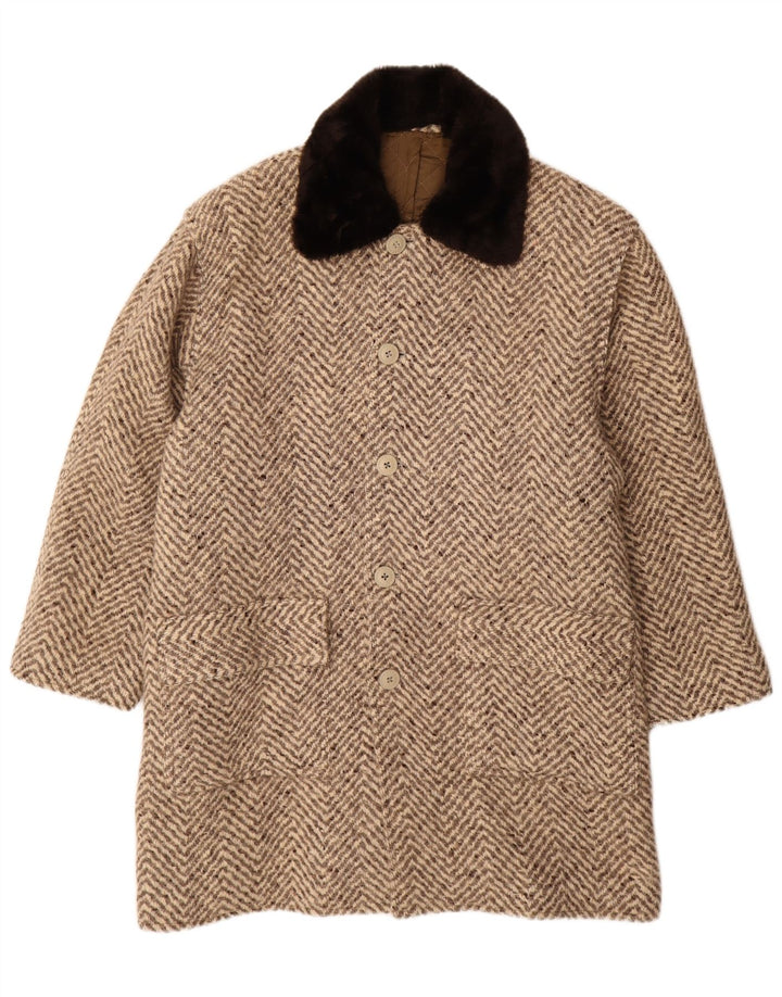 Płaszcz męski Vintage UK 42 XL Brązowy Chevron