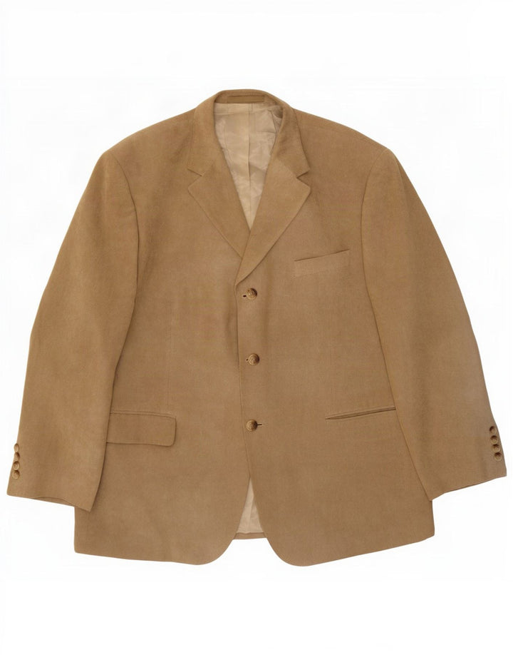 Marks & Spencer Męska marynarka zapinana na 3 guziki, UK 44 XL, beżowy poliester