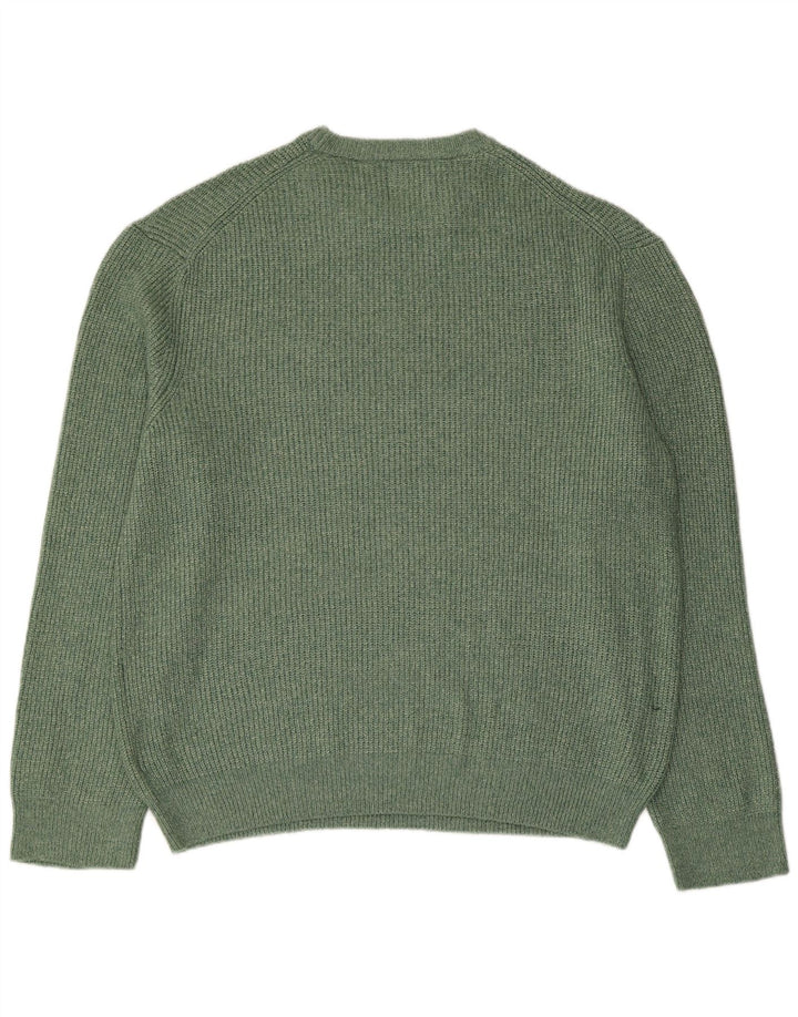 Marks & Spencer Męski sweter z okrągłym dekoltem 2XL Zielony poliamid