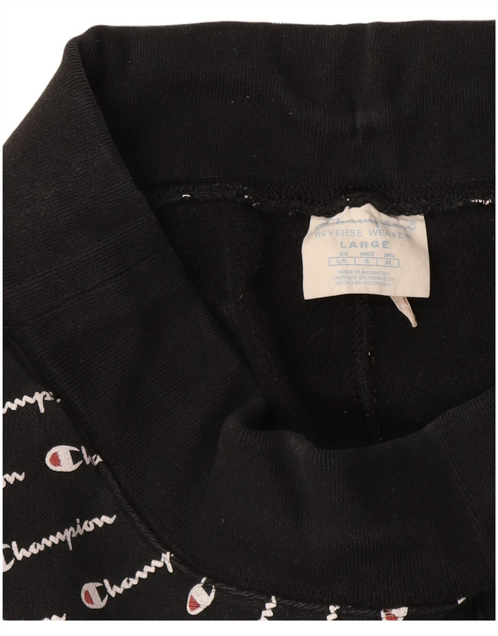 Męskie spodnie dresowe Champion Reverse Weave Graphic, duże, czarne