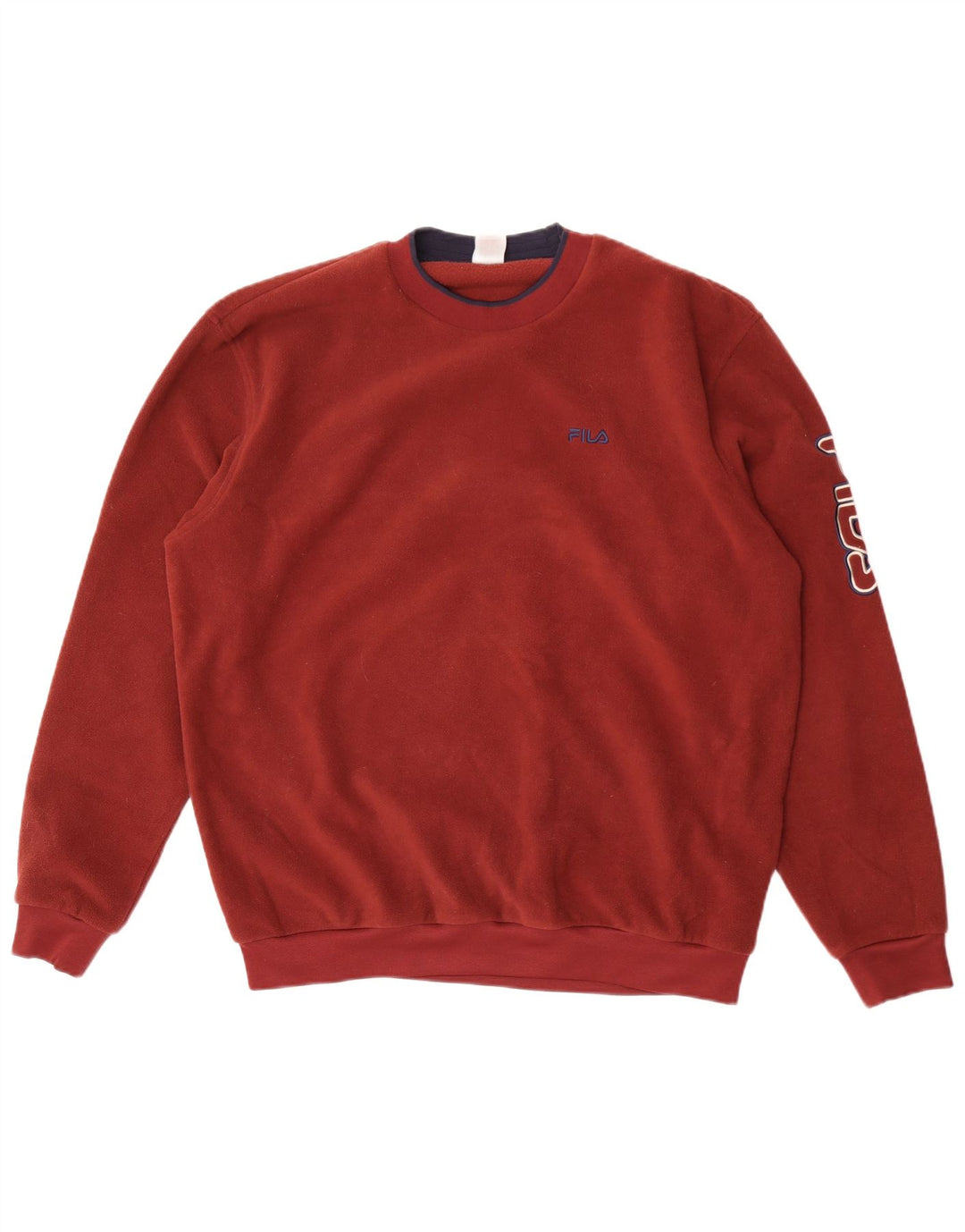 Męski sweter polarowy Fila z grafiką, duży, bordowy, poliester