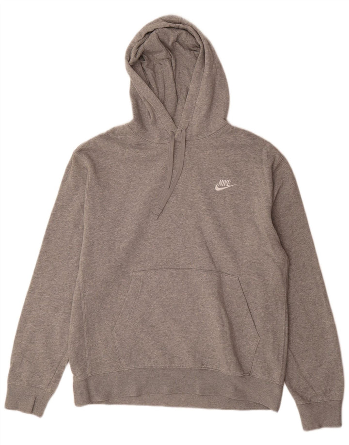 Męska bluza z kapturem Nike, średnia, szara, bawełniana nakrapiana