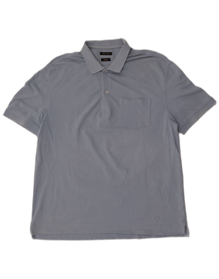 Męska koszulka polo Massimo Dutti, duża niebieska