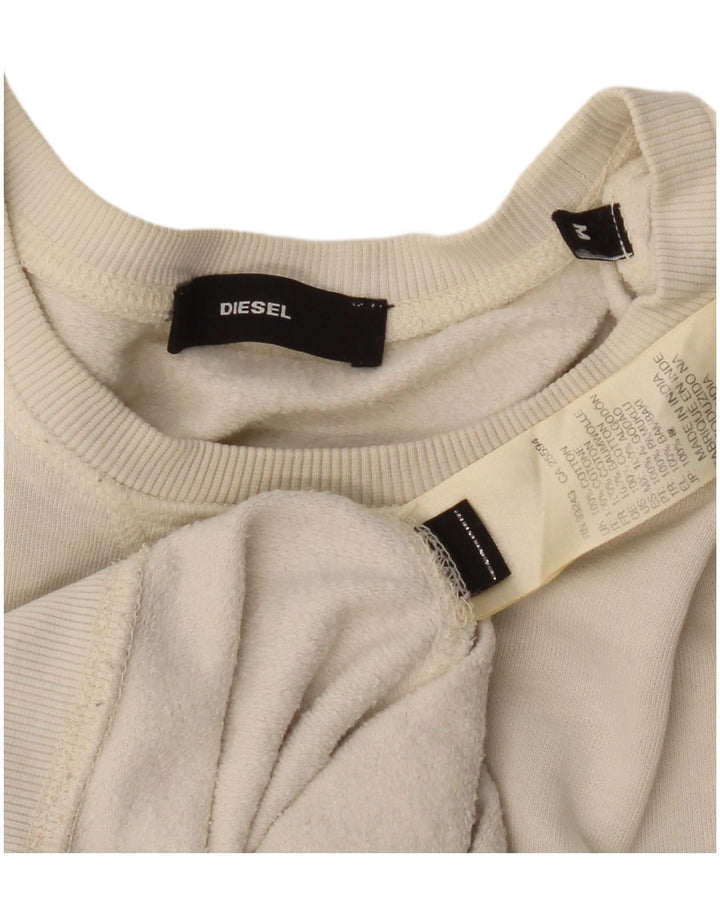 Damska bluza oversize Diesel z grafiką UK 12, średnia, biała w kwiaty