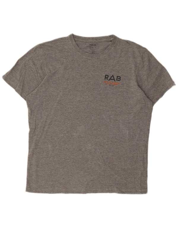 Rab Mens Graphic T-Shirt Top Medium Grey Flecked Cotton