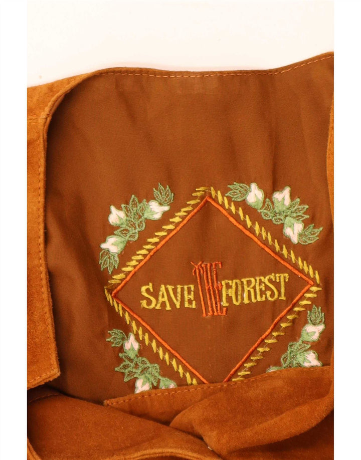 Damska kamizelka zamszowa Save The Forest Crop IT 44 Średni brąz
