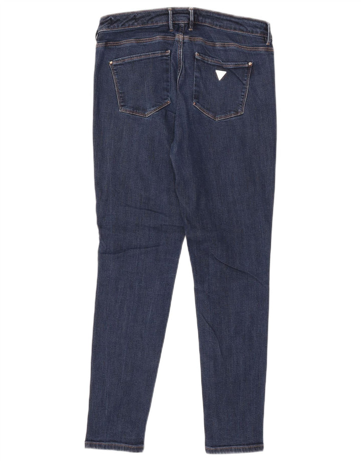 Damskie jeansy skinny typu Jegging ze średnim stanem GUESS W30 L28 Granatowy Lyocell