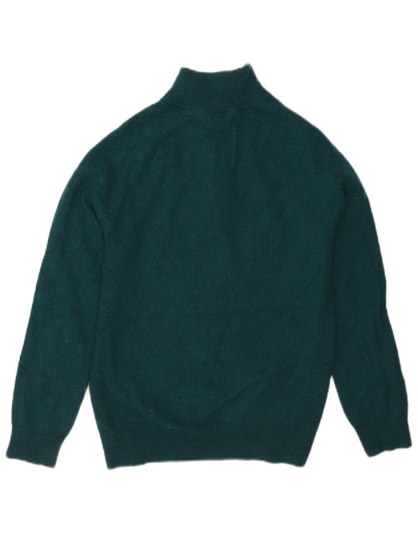 Crew Clothing Damski sweter z zamkiem błyskawicznym UK 12, wełna Merino w kolorze średnio zielonym