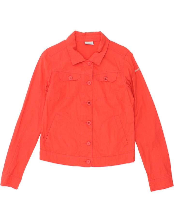COLUMBIA Womens Crop Bomber Jacket UK 10 Small Red Cotton Vintage Columbia and Second-Hand Columbia from Messina Hembry 