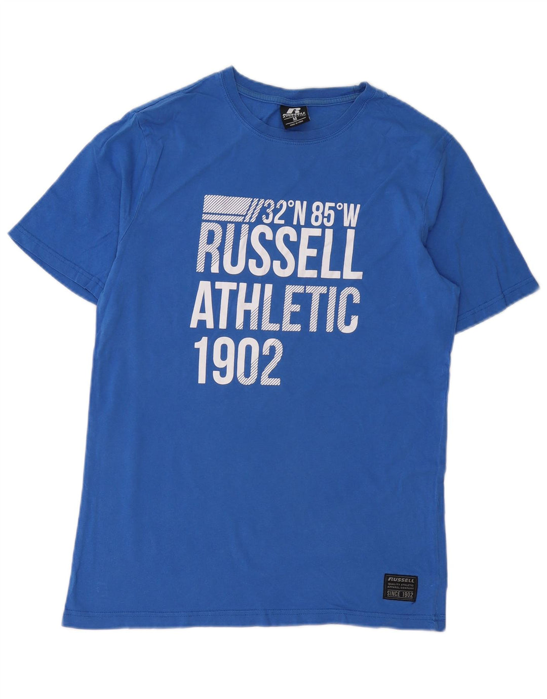Męska koszulka z grafiką RUSSELL ATHLETIC Top, średnia niebieska, bawełniana