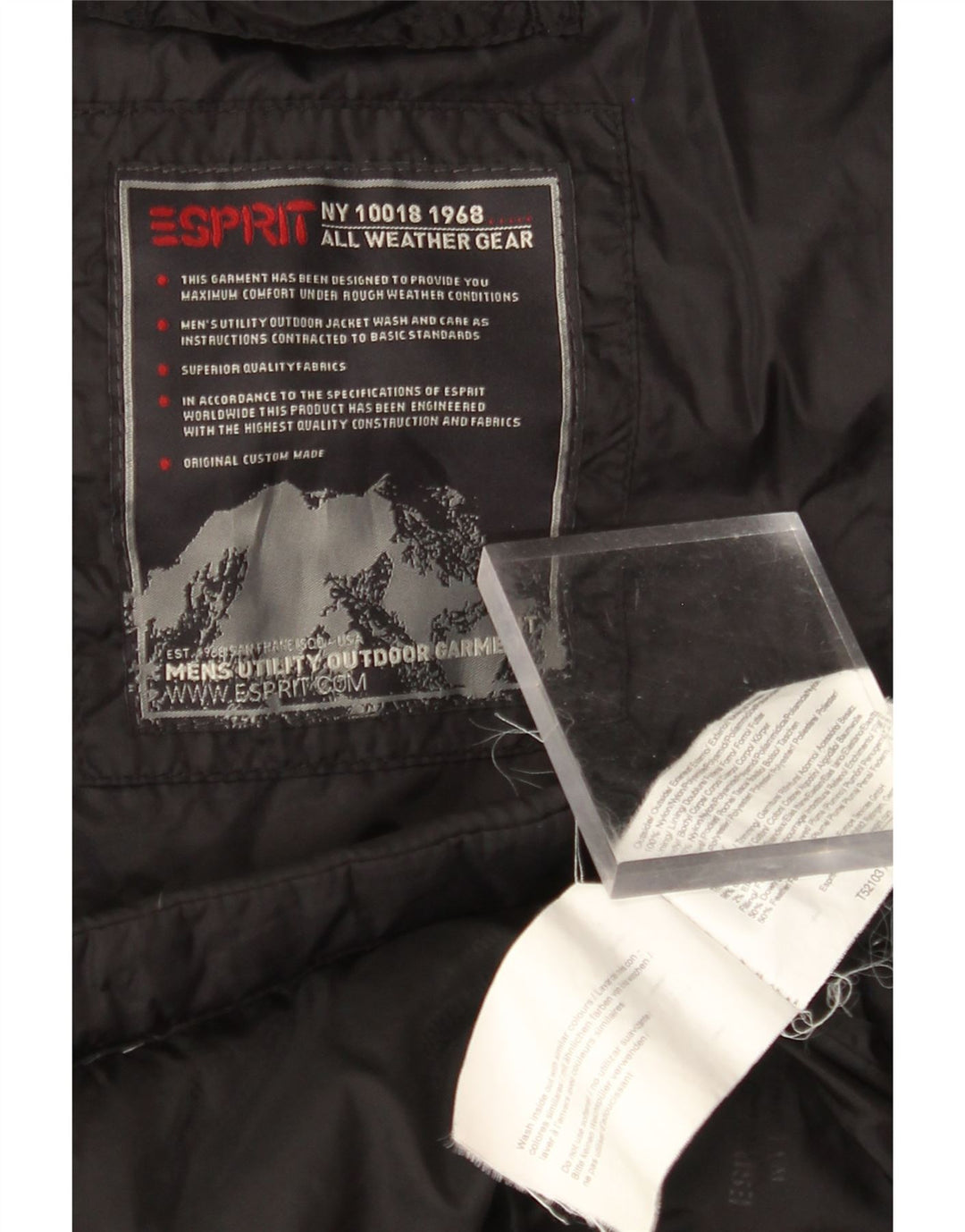 Męska wyściełana kamizelka ESPRIT UK 38 Średni czarny nylon
