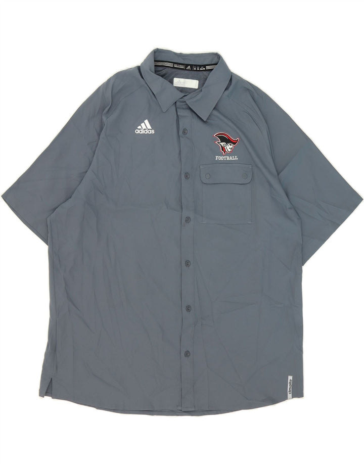 ADIDAS Mens Short Sleeve Shirt 2XL Grey Polyester Vintage Adidas and Second-Hand Adidas from Messina Hembry 