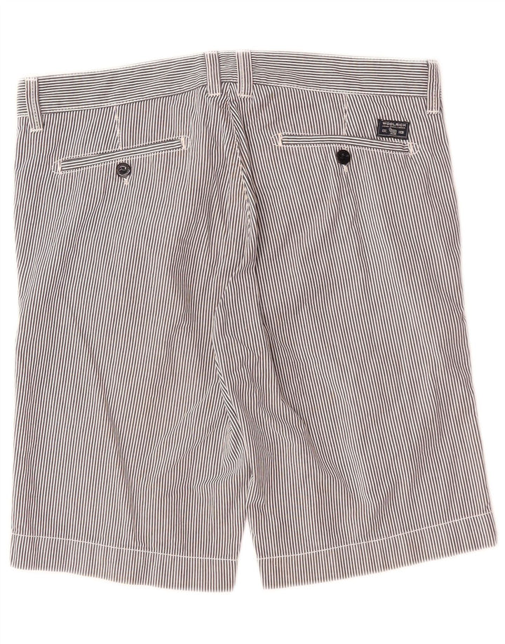 Męskie spodenki Chino Woolrich W33 Średni granatowy, bawełniany prążki