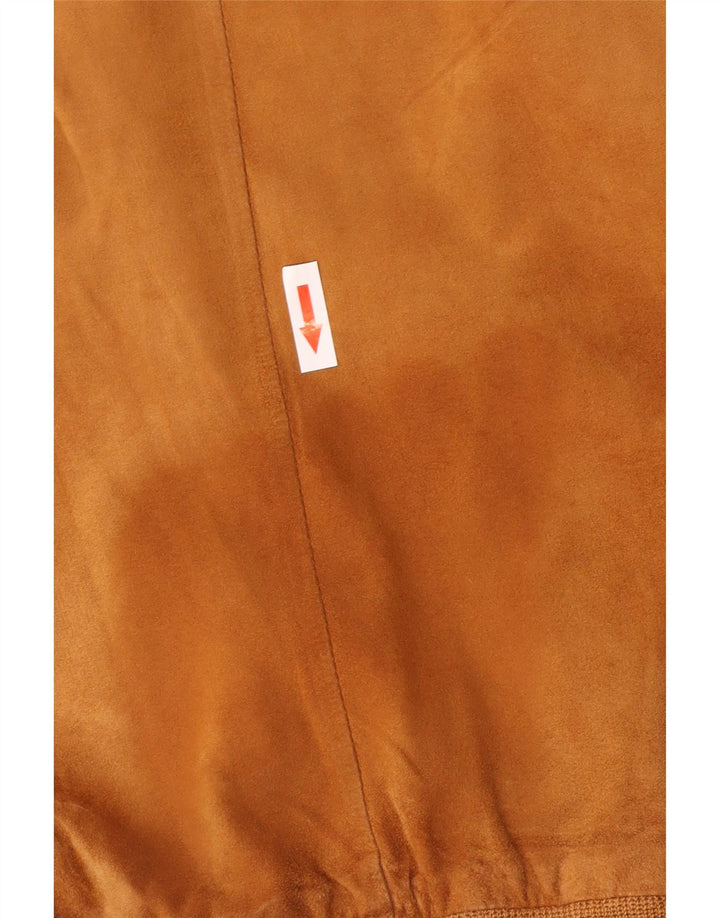 Męska zamszowa kurtka bomberka Gimo UK 40, duża, beżowa skóra