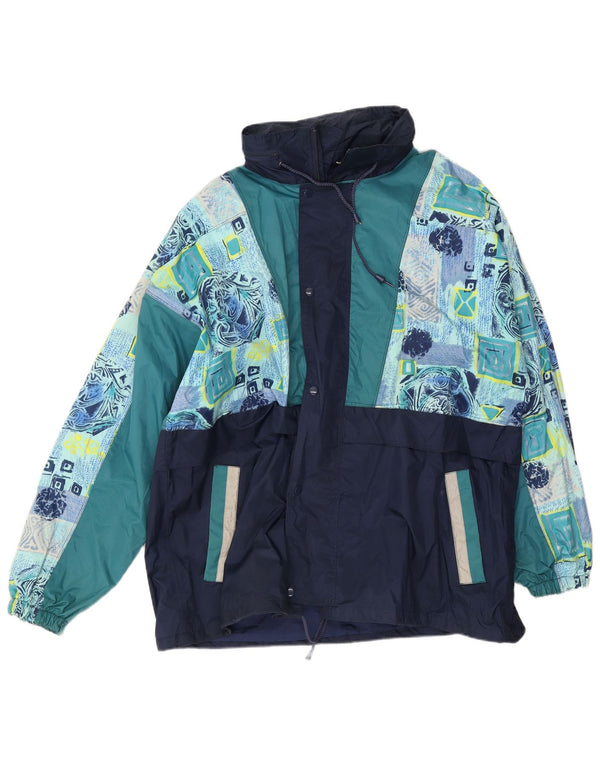 Męska kurtka przeciwdeszczowa Shamp UK 42 XL Granatowy poliamid z blokami kolorów