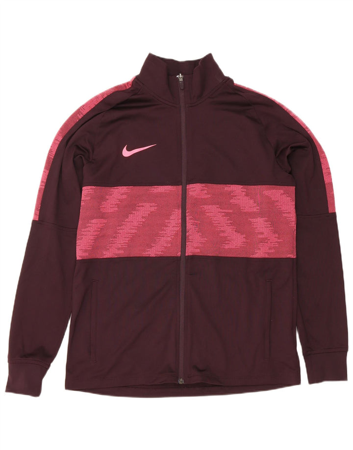 Męska kurtka dresowa Nike Dri Fit, średni bordowy, geometryczny poliester