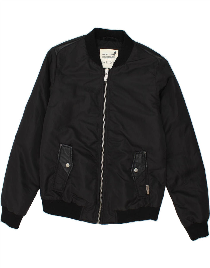 KHUJO Womens Bomber Jacket UK 16 Large Black Nylon Vintage KHUJO and Second-Hand KHUJO from Messina Hembry 