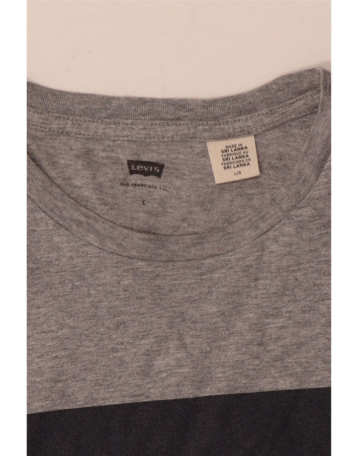 Męski T-shirt z grafiką Levi's, duży, szary, nakrapiany