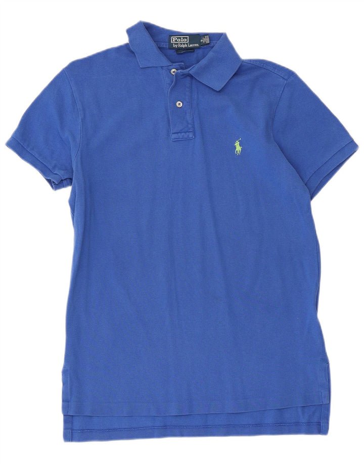 Polo Ralph Lauren Męska koszulka polo o dopasowanym kroju, mała, niebieska, bawełniana